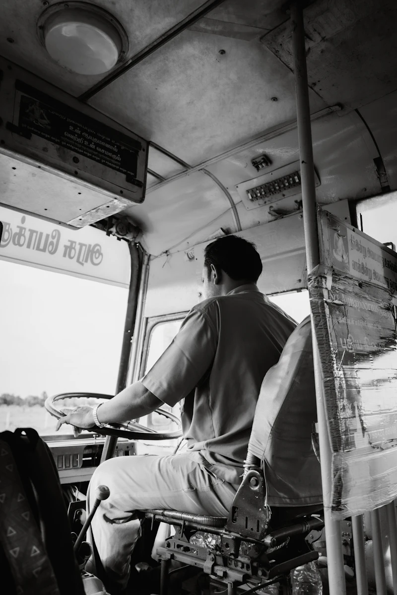 Commercial driver behind the wheel